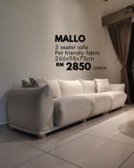 MALLO 3 Seater Pet Friendly Sofa-Cream - Image 8