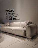 MALLO 3 Seater Pet Friendly Sofa-Cream - Image 9