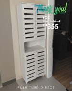 TORI 4 Door Shoe Cabinet-White - Image 6
