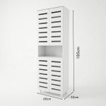 TORI 4 Door Shoe Cabinet-White - Image 3