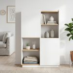 AGRO 2 Door Filling Cabinet-Oak+White - Image 3