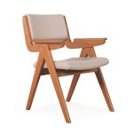 BAYAN Dining Arm Chair-Light Walnut - Image 4