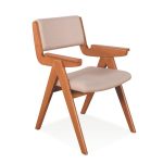 BAYAN Dining Arm Chair-Light Walnut