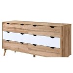 CACEY 140cm Sideboard-Oak+White - Image 3
