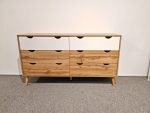 CACEY 140cm Sideboard-Oak+White - Image 4