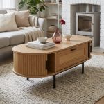RAMORA 120cm Sliding Door Coffee Table-Oak - Image 2