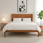 ROMEO Queen & King Size Wooden Bed Frame-Light Walnut