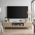 SOVAN 6 Feet TV Cabinet-Oak+White
