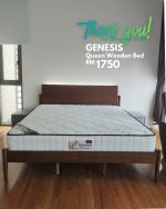 GENESIS Queen & King Size Wooden Bed Frame-Medium Brown - Image 13