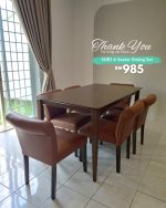 SUKI 6 Seater Dining Set-Toffee PU - Image 6