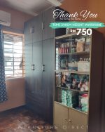 TEMI 240cm Height 6 Door 2 Drawers Wardrobe-Walnut - Image 11