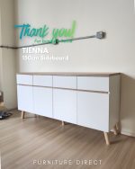 TIENNA 150cm Multipurpose Storage Sideboard-White+Oak - Image 6