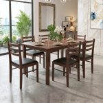 WALD 6 Seater Solid Wood Dining Set-Cocoa