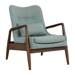 SPENCER Lounge Chair With Foot Stool-Aquamarine