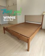WINNIE Queen & King Size Wooden Bed Frame-Light Walnut - Image 10