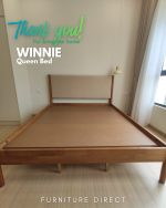 WINNIE Queen & King Size Wooden Bed Frame-Light Walnut - Image 11