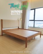 WINNIE Queen & King Size Wooden Bed Frame-Light Walnut - Image 12