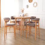 ZELDA 24" Wooden Bar Chair-Light Walnut - Image 5