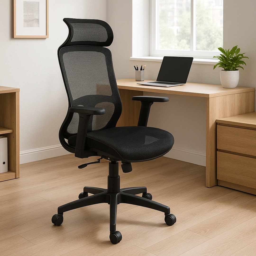 80125 CHAIR 80125 High Back Office Chair-Black - Image 1