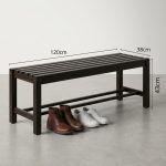 BENNY 120cm Wooden Storage Shoe Bench-Cappucino - Image 2