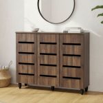 BUSHRAH 3 Door Shoe Cabinet-Walnut