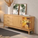DELACOUR 160cm Wooden Sideboard-Natural - Image 2