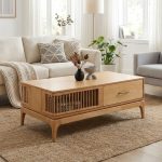 DELACOUR 110cm Wooden TV Cabinet-Natural