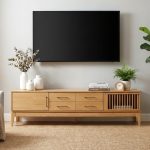 DELACOUR 180cm Wooden TV Cabinet-Natural