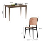 FELIX 4 Seater Dining Set-Black - Image 3