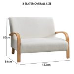 KOBE 123 Seater Bent Wood Sofa-Beige - Image 5