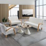 KOBE 123 Seater Bent Wood Sofa-Beige