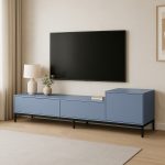 LOWELL 180cm TV Cabinet-Slate Blue - Image 2