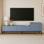 LOWELL 180cm TV Cabinet-Slate Blue
