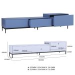 LOWELL 180cm TV Cabinet-Slate Blue - Image 3