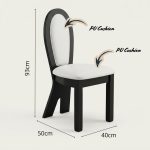 LISSONE Wooden Designer Dining Chair-Black - Image 2