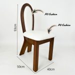 LISSONE Wooden Designer Dining Chair-Walnut - Image 8