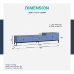 LOWELL 180cm TV Cabinet-Slate Blue - Image 7