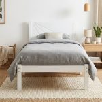 MIKA Wooden Single Bed Frame-White
