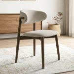 NISA Curved Back Dining Chair-Walnut
