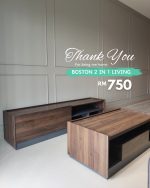[Package] BOSTON 2 In 1 Living Set-Walnut - Image 10