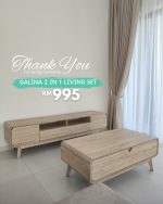 [Package] GALINA 2 In 1 Living Set-Oak - Image 17