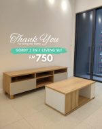 [Package] GORDY 2 In 1 Living Set-Oak - Image 9