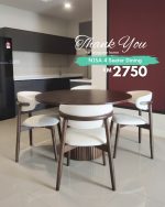 NISA Curved Back Dining Chair-Walnut - Image 10