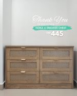 NOKA 6 Drawers Chest Sideboard-Oak - Image 8