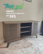 PRADO 140cm Slatted Wood Sideboard-Walnut - Image 14