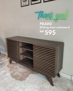 PRADO 140cm Slatted Wood Sideboard-Walnut - Image 15