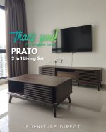 PRATO 2 In 1 180cm Louver Design Living Set-Walnut - Image 15