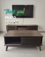 PRATO 2 In 1 180cm Louver Design Living Set-Walnut - Image 16