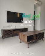 PRATO 2 In 1 180cm Louver Design Living Set-Walnut - Image 17