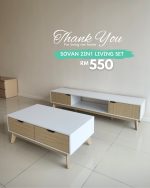 [Package] SOVAN 2 in 1 Living Set-Oak+White - Image 8